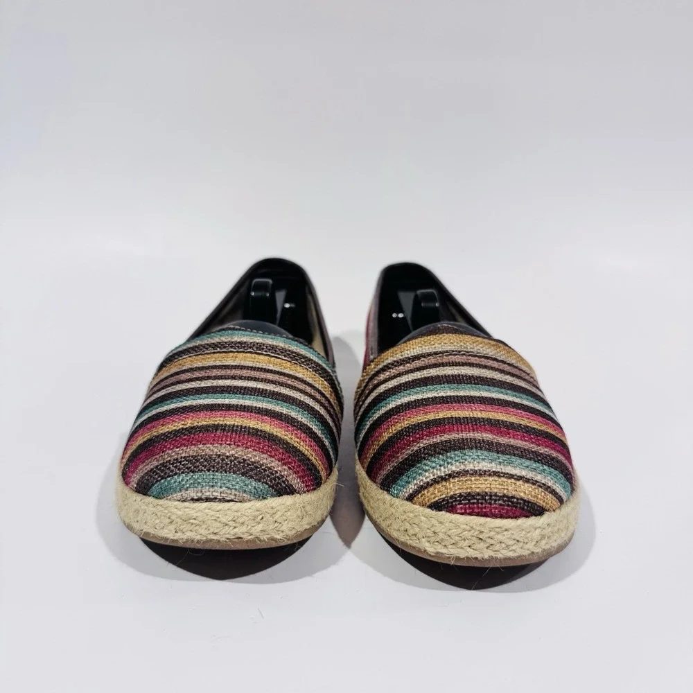 Born Concepts‎ BOC Striped Espadrille Flats Slip On Shoes Women's Size 8 EUC